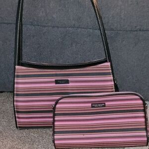 Kate Spade Striped Shoulder Bag With Removable Pouch